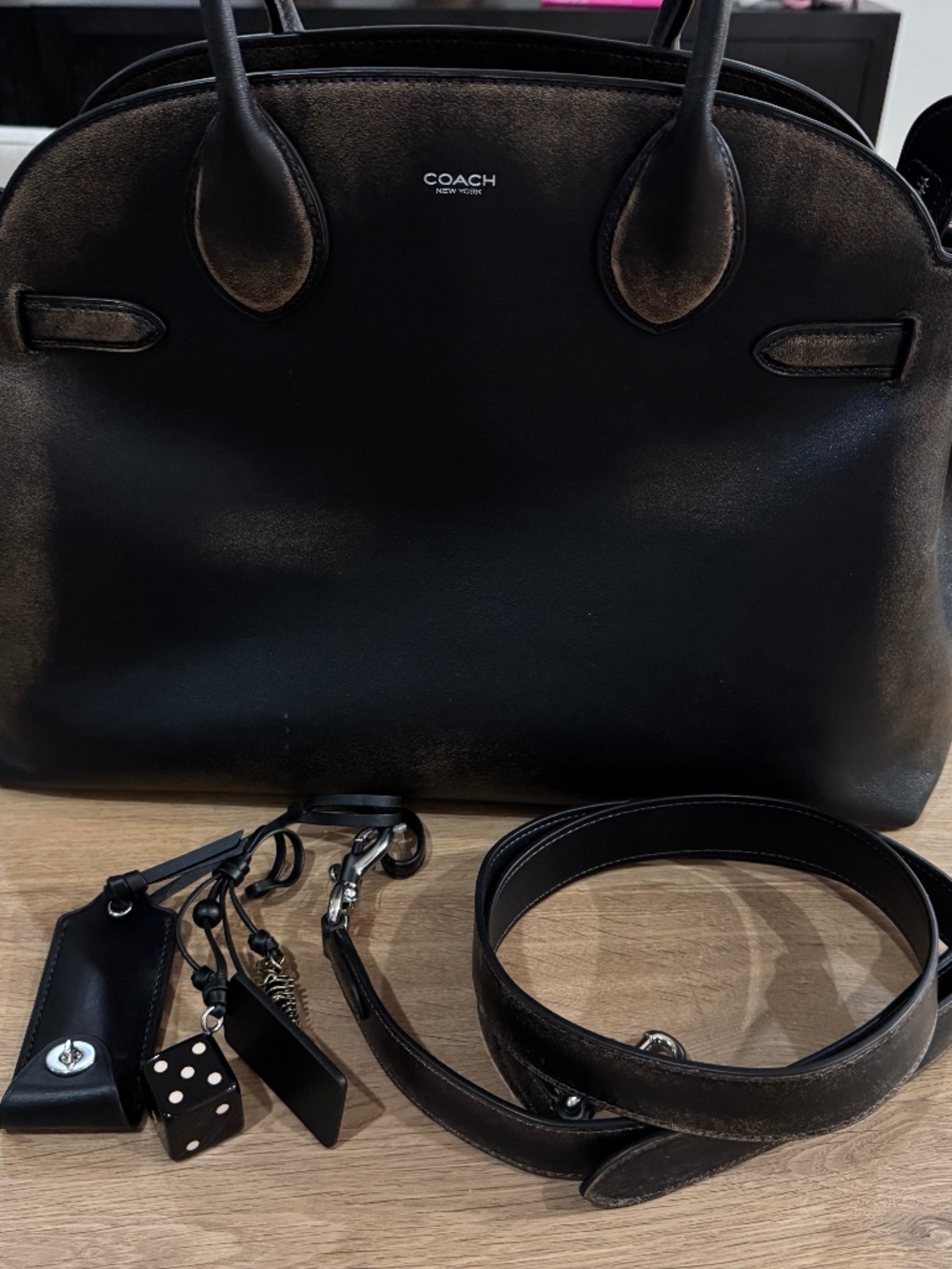 Coach Empire Carryall 40 Bag in Loved Leather W/ Charms